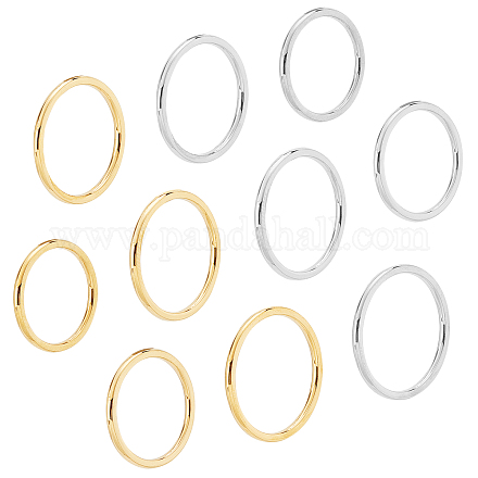 Unicraftale 10 Uds 10 estilo 201 anillos de banda lisos de acero inoxidable para mujer RJEW-UN0001-09-1