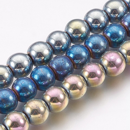 Chapelets de perles en hématite synthétique sans magnétiques G-I200-02-8mm-1