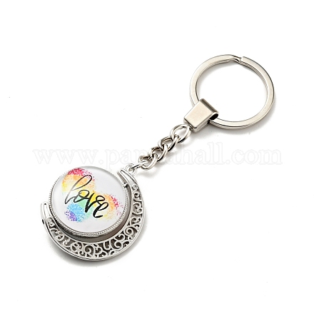 Pride Rainbow Legierung Glas Schlüsselanhänger KEYC-E036-02P-02-1