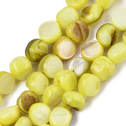 Eau douce naturelle de coquillage perles brins SHEL-S276-110A-09-1