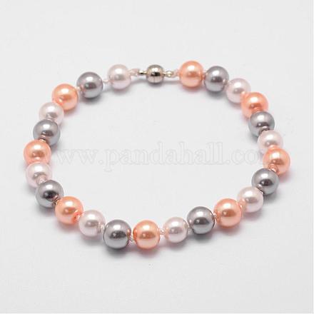 Glass Pearl Bracelets BJEW-K110-05-1