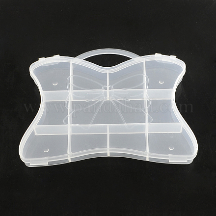 袋プラスチック製のビーズ保存容器  11のコンパートメント  透明  10.5x14.8x1.9cm X-CON-Q023-12-1