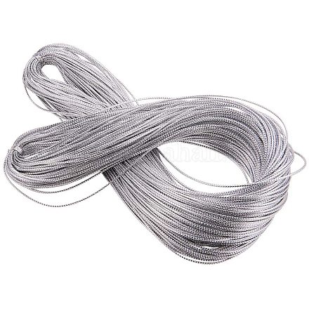 PandaHall Elite about 100m/Bundle 1.5mm Braided Non-Elastic Beading Metallic Cord Sliver Color For Jewelry Craft Making PH-MCOR-G003-01-1