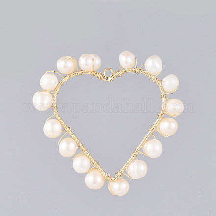 Natural Cultured Freshwater Pearl Pendants PALLOY-JF00400-1