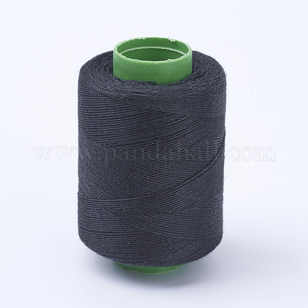 布地やDIYクラフト用品ポリエステル縫糸コード  ブラック  0.1mm  400m /ロール（437.44ヤード/ロール）  10のロール/袋 NWIR-WH0001-25-1