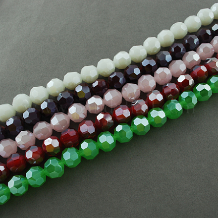 Electroplate Glass Beads Strands EGLA-R018-8mm-M-1