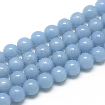 Natural Angelite Beads Strands G-S264-13-8mm-1