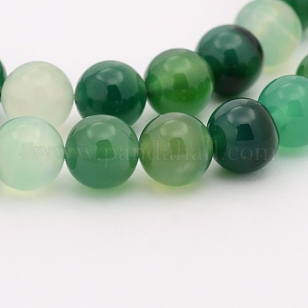 Natural Green Onyx Agate Dyed Round Bead Strands G-P070-19-3mm-1