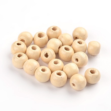 Des perles en bois naturel X-TB023-1