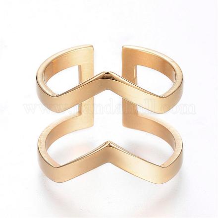 304 Stainless Steel Cuff Rings RJEW-G081-51G-18mm-1