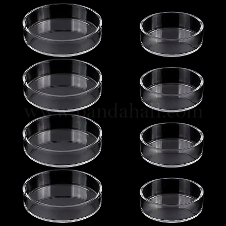 8Pcs 2 Style Transparent Acrylic Aquarium Shrimp Feeding Dishes AJEW-GO0001-01-1