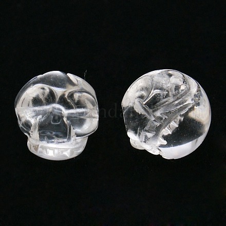 Natural Carved Quartz Crystal Round Beads G-N0013-10B-1