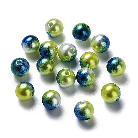 Cuentas de perlas de imitación de plástico ABS del arco iris OACR-Q174-4mm-16-1