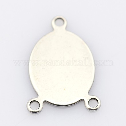 201 Stainless Steel Flat Oval Slice Chandelier Components STAS-P073-12-1