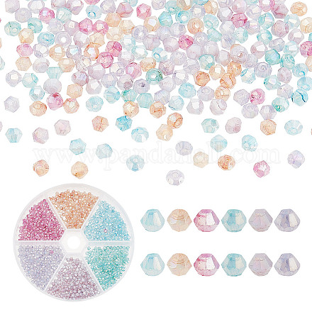 Arricraft 1200 pz 6 colori di perle di vetro trasparenti verniciate a forno fili DGLA-AR0001-13-1