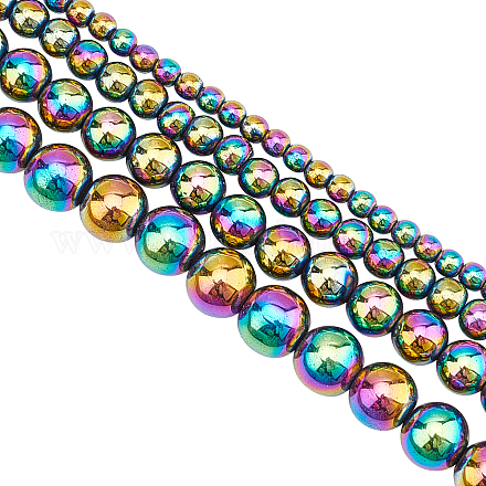Arricraft 4 rangs de perles d'hématite multicolores G-AR0004-44-1