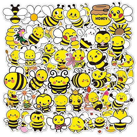 50 шт. самоклеящиеся наклейки с изображением пчел из ПВХ WG32298-01-1