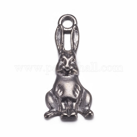 Metal Alloy Bunny Pendants X-PALLOY-A15373-B-1