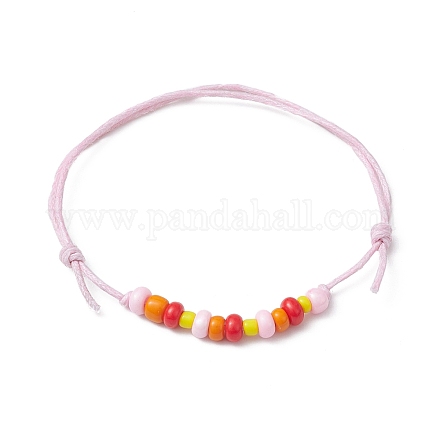 Bracelets de perles tressées en graines de verre réglables BJEW-JB09755-1