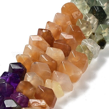 Brins de perles de pierres précieuses naturelles mélangées chakra G-D091-A08-1
