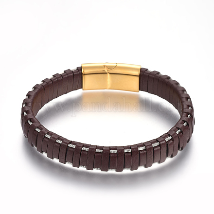 Leather Cord Bracelets BJEW-E352-11A-G-1
