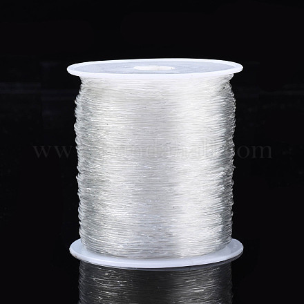 伸縮性のあるストレッチポリエステルクリスタルのひもコード  ジュエリー作りブレスレットビーズ糸  透明  0.7mm  約109.36ヤード（100m）/ロール EW-0.7D-1-1