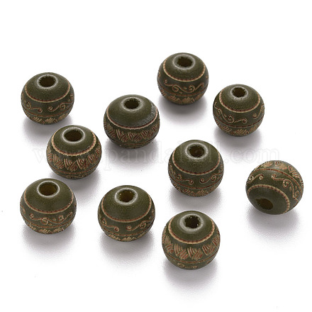 Расписные бусы из натурального дерева WOOD-N006-02A-11-1