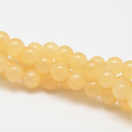 Giallo naturali fili di perle di giada G-K121-02-6mm-1