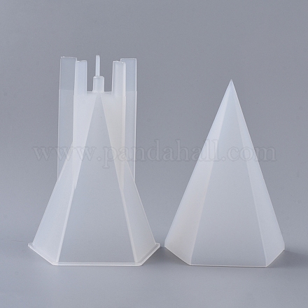 Moldes de silicona y plástico de vela de aromaterapia pentagonal diy 2pcs DIY-F048-08-1