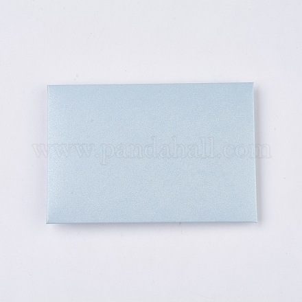 レトロカラーパールブランクミニペーパー封筒  結婚式の招待状の封筒  DIYギフト用封筒  ハート  アクア  7.2x10.5cm DIY-WH0041-A04-1