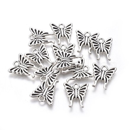 Tibetan Style Alloy Butterfly Charms TIBEP-17627-AS-NR-1