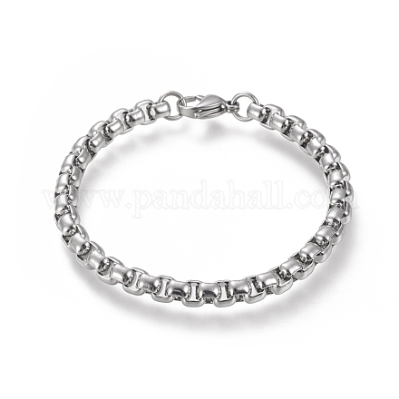 Bracelets à chaînes carrées en 304 acier inoxydable BJEW-I288-01P-1