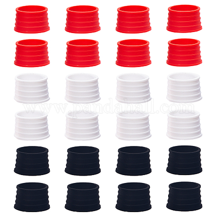 GORGECRAFT 24Pcs 3 Colors Tennis Silicone Ring Black White Red Tennis Racket Rubber Grip Band Tennis Absorbent Cover Hold Overgrip in Place for 18mm Diameter Squash Badminton Baseball Racquetball FIND-GF0004-51-1