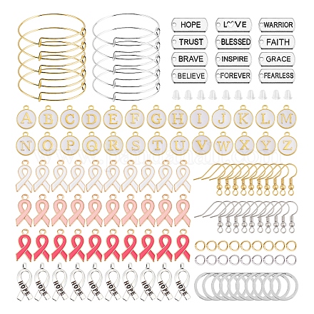 Wholesale CHGCRAFT DIY Awareness Ribbon Charm Bracelet Making Kit