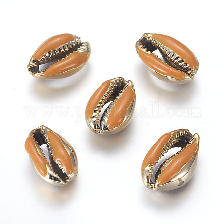 Electroplated Cowrie Shell Beads BSHE-G019-01G-A-1