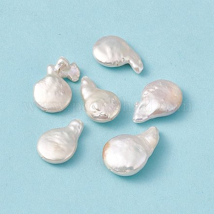 Perles de perles de keshi naturelles baroques PEAR-N020-L31-1