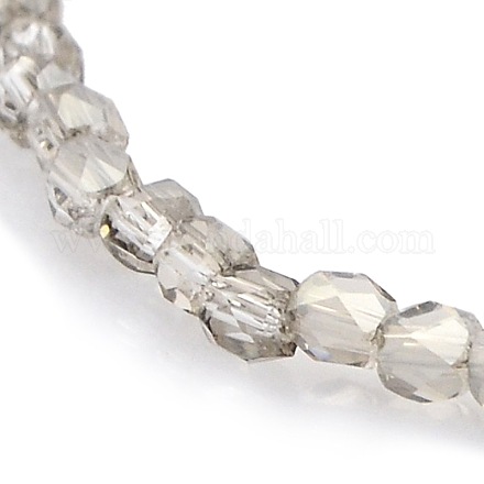 Half Plated Glass Faceted Drum Beads Strands GLAA-A032-3mm-HP01-1
