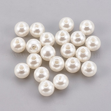 Perles d'imitation perles en plastique ABS KY-G009-6mm-02-1