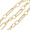 Brass Figaro Chains, Oval, with Spool, Unwelded, Lead Free & Cadmium Free, Long-Lasting Plated, Lead Free & Nickel Free & Cadmium Free, Real 18K Gold Plated, 10~17.5x7x1.2~1.5mm
