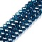 Electroplate Glass Beads Strands, Pearl Luster Plated, Faceted, Rondelle, Steel Blue, 8x6mm, Hole: 1mm, about 60~62pcs/strand, 39~40cm