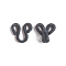 Cloth Clover Brass Buckles, Sewing Hooks and Eyes Closure, for Bra Clothing Trousers Skirt Sewing DIY Craft, Black, 17.5x11x2~7mm, Hole: 2x2.5mm