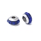 304 Stainless Steel Polymer Clay Rhinestone Beads, Rondelle, Stainless Steel Color, Sapphire, 7x4mm, Hole: 2mm