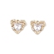 Brass Micro Pave Clear Cubic Zirconia Pendants, Heart Charms, Real 18K Gold Plated, 9x9.5x3mm, Hole: 0.8mm
