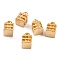 Brass Charms, Long-Lasting Plated, Tower, Real 24K Gold Plated, 6.5x4mm, Hole: 0.8mm