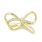 Brass Micro Pave Cubic Zirconia Pendants, Bowknot, Real 18K Gold Plated, 23.5x15x7mm, Hole: 2.5x1mm