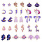 PandaHall 30Pcs 15 Styles Alloy Enamel Pendants, Mixed Shapes, Mixed Color, 12.5~29x7.5~26x1~3.8mm, Hole: 1.4~2mm, 2pcs/style