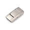304 Stainless Steel Snap Lock Clasps, Rectangle, Stainless Steel Color, 24.5x12.5x6.5mm, Hole: 10.5x3.5mm