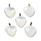 Synthetic Opalite Pendants, with Brass Findings, Heart, 22~23x20x5mm, Hole: 6.5x3.5mm