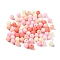 Rubberized Style Imitated Silicone Acrylic Beads, Round, Pink, 8x7.5mm, Hole: 1.6mm, about 76pcs/20g
