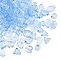 Gradient Color Transparent Glass Beads, Mixed Shapes, Light Sky Blue, 8~23x8~20x3.5~8mm, Hole: 1~1.4mm, about 800pcs/1000g